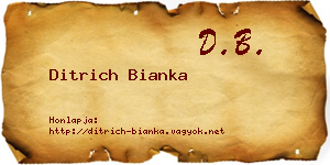 Ditrich Bianka névjegykártya